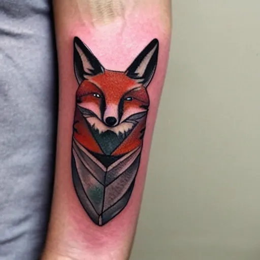 Image similar to A tattoo of a fox