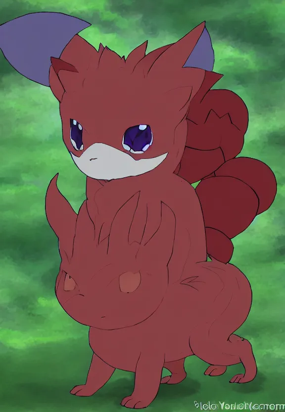 Prompt: The Child of Vulpix and Gengar