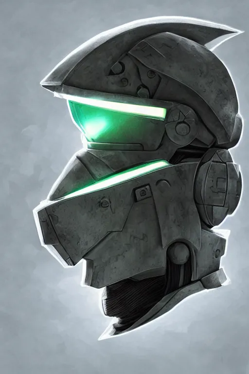 Image similar to robot ninja mask helmet halo master chief radiating a glowing aura global illumination ray tracing hdr fanart arstation by ian pesty and katarzyna da „ bek - chmiel