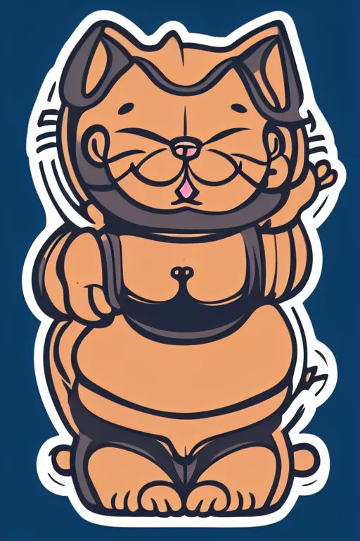 Prompt: Cat that is a sumo wrestler, sticker, colorful, illustration, highly detailed, simple, smooth and clean vector curves, no jagged lines, vector art, smooth