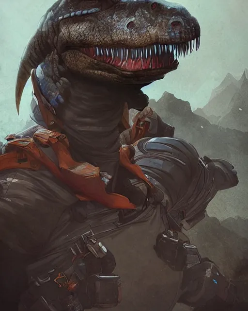 Image similar to Trex as an Apex Legends character digital illustration portrait design by, Brooke Shaden detailed, gorgeous lighting, wide angle action dynamic portrait