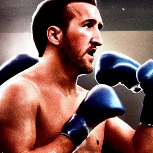 Prompt: movie still of harry kane as a boxer in rocky 4,