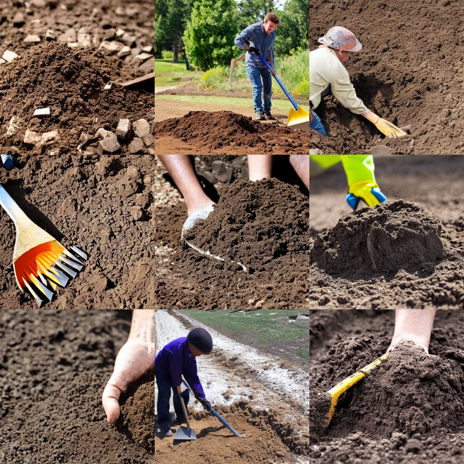 Prompt: getting rich from shoveling dirt