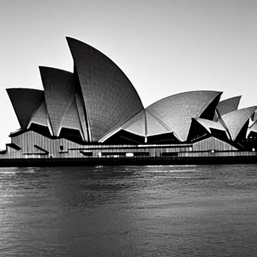 Image similar to Sydney Opera house, photo by ansel adams |