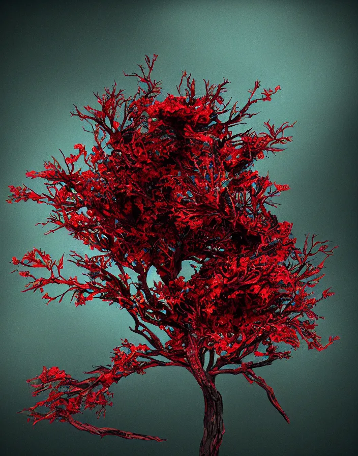 Prompt: liquid boiling red wax from which bones and branches stick out, many birds and black roses fly around, a dark background, full height view, wide angle, epic, oil painting in a renaissance style , very detailed, halo. octane render, cinematic, hyper realism, octane render, 8k, depth of field, bokeh. iridescent accents. vibrant. teal and gold and red colour scheme