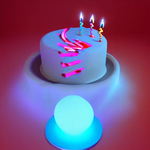 Image similar to birthday cake, 8 k artstation volumetric light painting by matisse