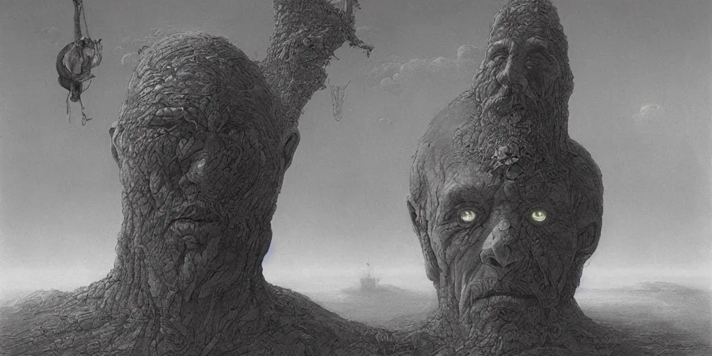 Prompt: Utopia, by Andrei Riabovitchev and Zdzisław Beksiński