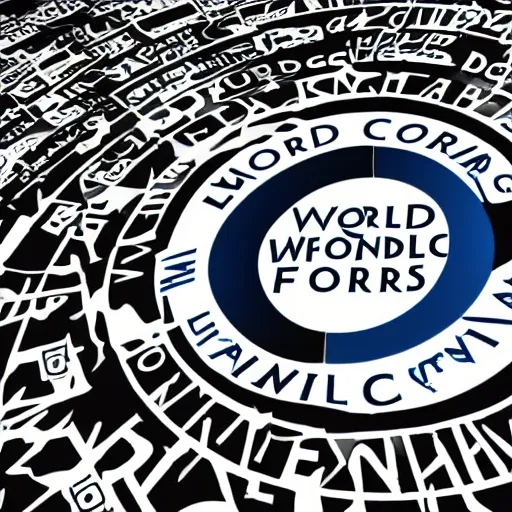 Image similar to world economic forum logo in sketchy illustrative messy style