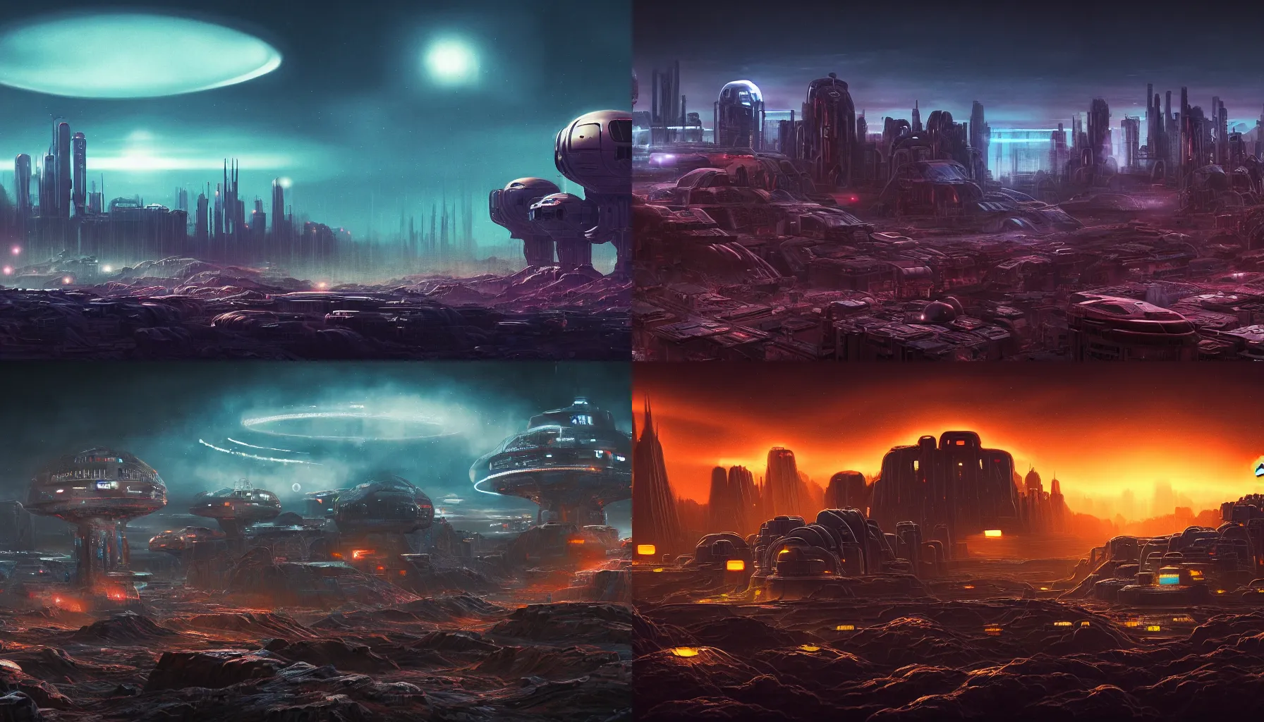 Prompt: machine city on a distant planet by colin geller, vivid, detailed, masterpiece, atmospheric, cinematic