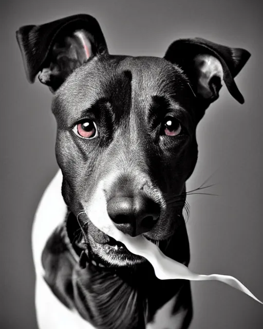 Prompt: portrait of a dog with ice cream dripping from its nose, detailed medium format photo, polaroid still, black and white, helmut newton, high production value, intricate details, high resolution, hyperrealistic, hdr, high definition, award winning photography, masterpiece, ultra realistic, highly detailed, hd, sharp focus, cinematic lighting, shaded, non blurry, sharp, smooth