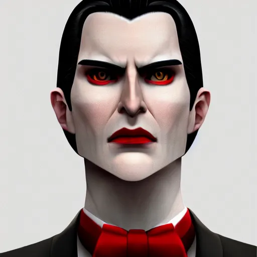 Prompt: a pale vampire, male, mid - 3 0 s, long black hair, clean shaven, dressed formally in red and black, high fantasy, realistic, classy, highly detailed, concept art, 8 k.