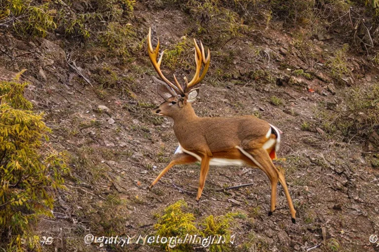 Prompt: taking from above, many mobs of indian tribes are chasing golden - horned deer. high detail, photorealistic, good lighting, unbelievable.