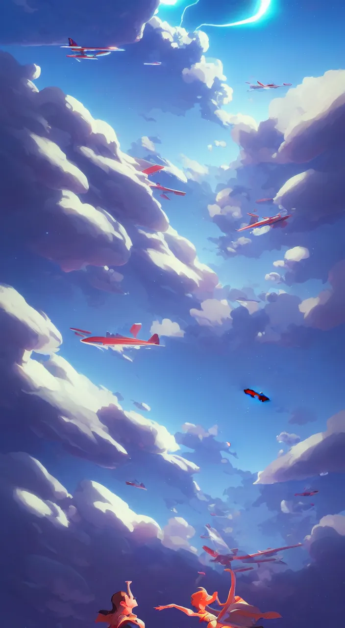 Image similar to incredible, mindblowing, rockets taking off into the clouds long exposure and humans watching, in marble incrusted of legends official fanart behance hd by jesper ejsing, by rhads, makoto shinkai and lois van baarle, ilya kuvshinov, rossdraws global illumination