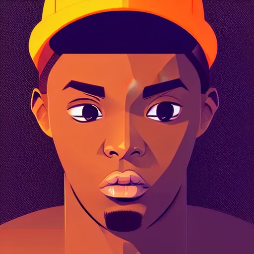 Image similar to 2 d character design, male rapper, vector art, digital art, portrait, 4 k, 8 k, sharp focus, smooth, illustration, concept art, music artist