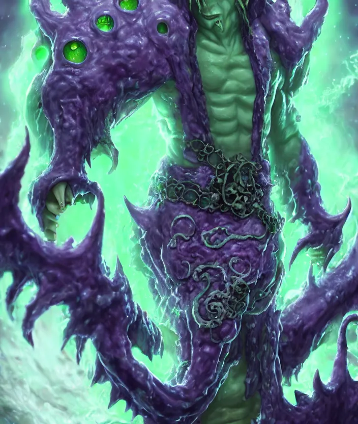 Prompt: reincarnated as a slime demon lord in real life, realistic, 3 d, detailed, 8 k, intricate, magic, photo realism, deviant art, anime, crunchyroll, funimation