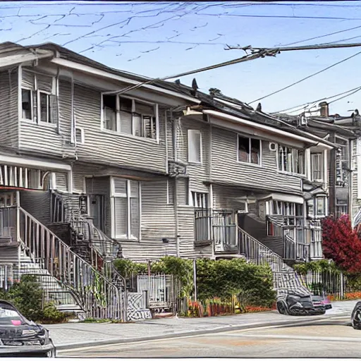 Image similar to 6 5 5 1 no. 3 rd, richmond, bc v 6 y 2 b 6 destroyed by army of cats photorealistic