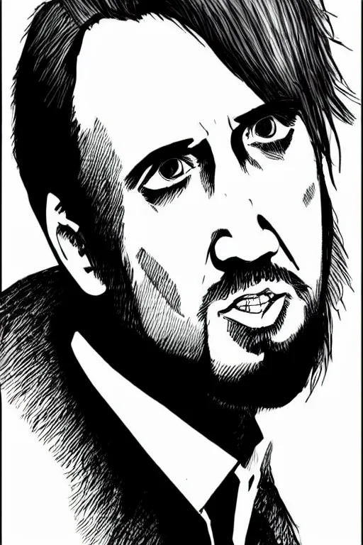 Image similar to Portrait of Nicholas Cage as a manga character