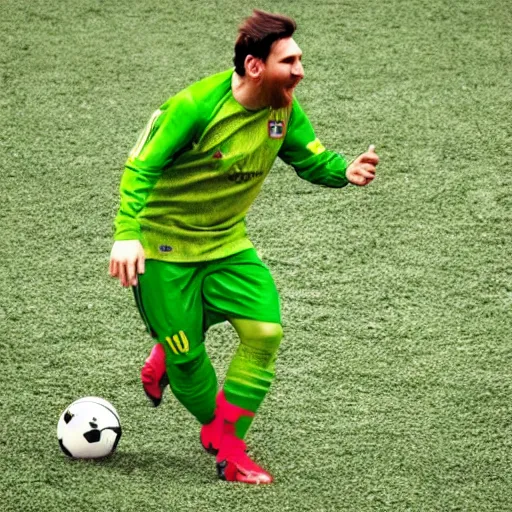 Image similar to leo messi as shrek