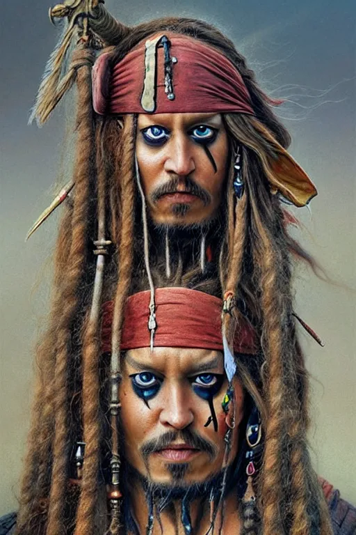 Image similar to perfectly centered photograph portrait, concept art of boris johnson as captain jack sparrow, real life portrait illustration by beksinski and jean delville, unreal engine 5, photorealism, hd quality, 8 k resolution, cinema 4 d, hdr dramatic cinematic lighting