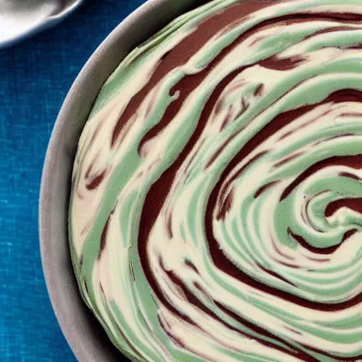 Prompt: peanut butter swirly mint fudge