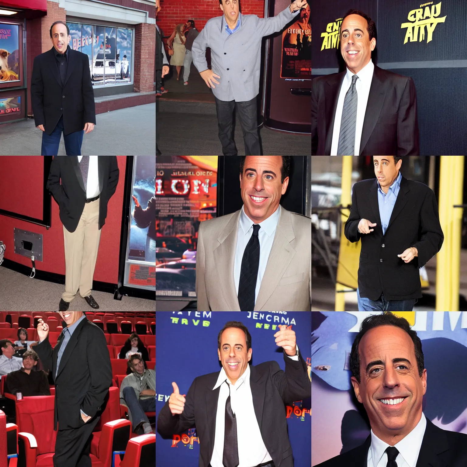 Prompt: jerry seinfeld at the movie theater