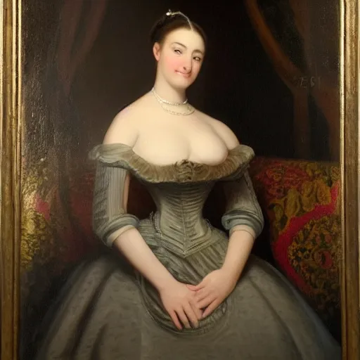 Image similar to a portrait of remy lacroix in an 1 8 5 5 painting by elisabeth jerichau - baumann. painting, oil on canvas