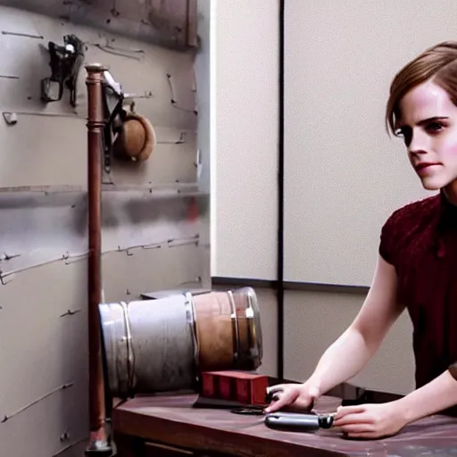 Image similar to Emma Watson opening mail that contains a pipe bomb,hyperrealistic, 8k UHD, studio photography, high quality, high detail, stunning lighting