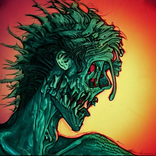 Prompt: skill icon of running zombie in the style of Greg Broadmore and junji ito and Arthur Rackham and Moebius, trending on artstation, light lighting side view,digital art,surrealism ,macro,blueprint ,vaporwave ,