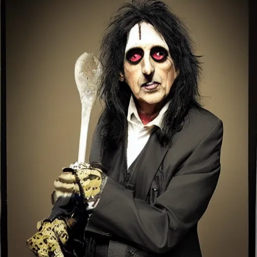 Image similar to photo of the lovechild of alice cooper and steve carell