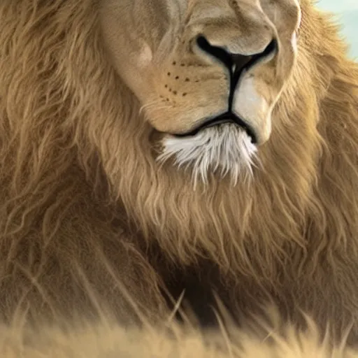 Image similar to a film still of alex the lion in star wars realistic, detailed