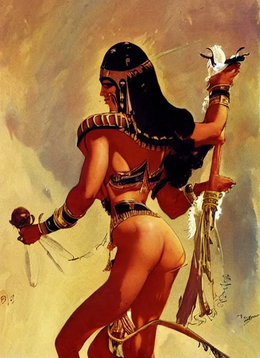 Prompt: Egyptian princess by frank frazetta