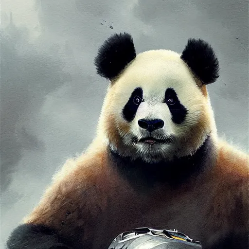 Prompt: panda wearing hockey uniform, intricate, sharp focus, illustration, highly detailed, digital painting, concept art, matte, art by ruan jia and wlop and greg rutkowski, masterpiece