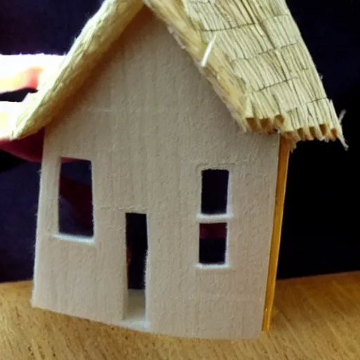 Image similar to an house make from tooth pick