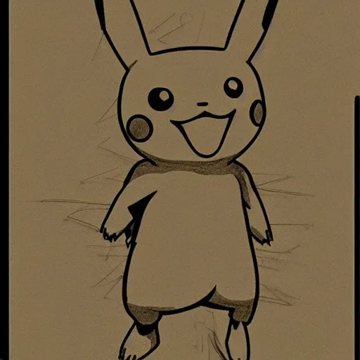 Prompt: anatomy of pikachu, huperdetailed sketch by Leonardo da Vinchi