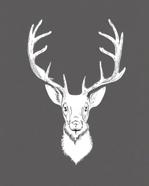 Image similar to logo, stag wearing a crown, line art