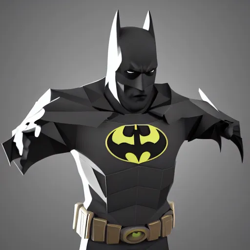 Prompt: batman, low poly 3 d render