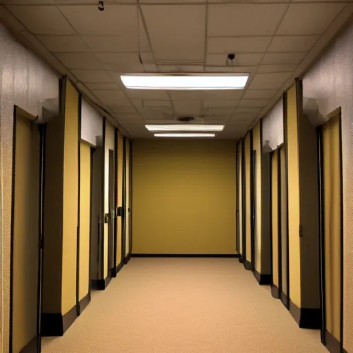 Prompt: !dream Backrooms, where it's nothing but the stink of old moist carpet, the madness of mono-yellow, the endless background noise of fluorescent lights at maximum hum-buzz, and approximately six hundred million square miles of randomly segmented empty rooms to be trapped in