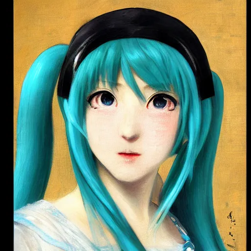 Prompt: Hatsune Miku by Camille Corot