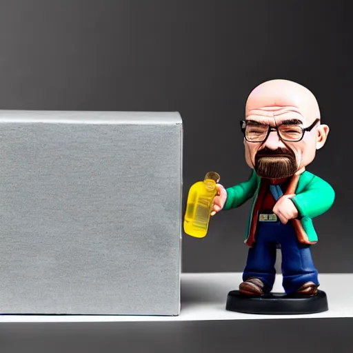 Image similar to Walter White amiibo, product photo, studio lighting