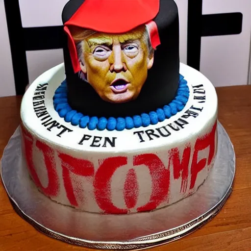 Image similar to the ugliest cake with Donald trumps face on it