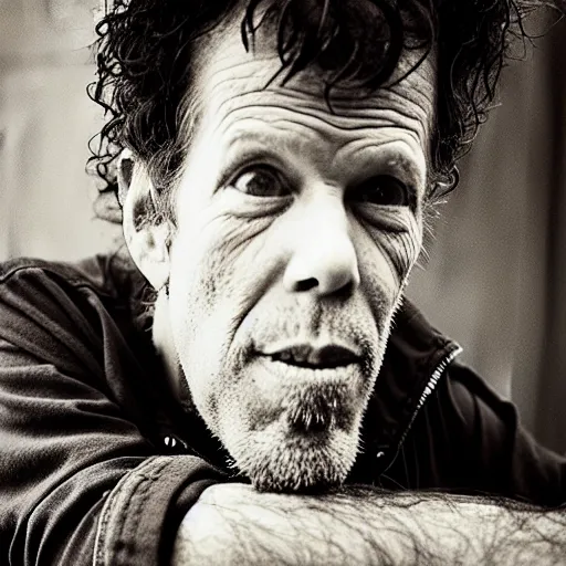 Image similar to tom waits portrait by annie liebovitz, award winning photography