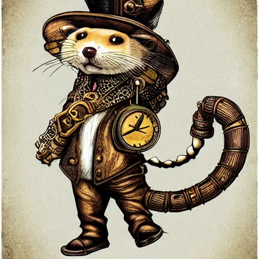 Image similar to steampunk ferret in tophet art