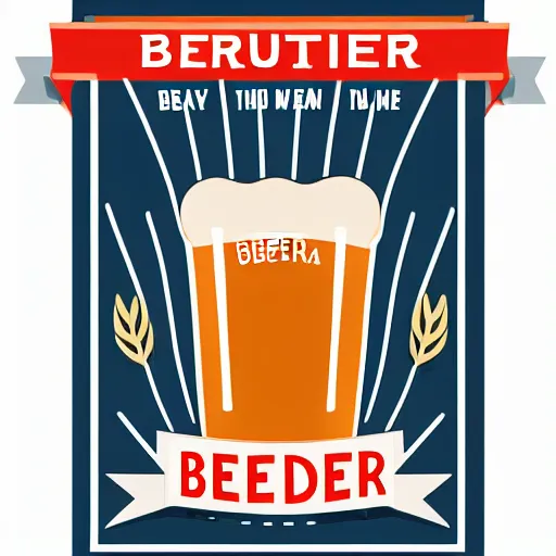 Image similar to Propaganda poster of a beer, sticker, highly detailed, colorful, illustration, smooth and clean vector curves, no jagged lines, vector art, smooth