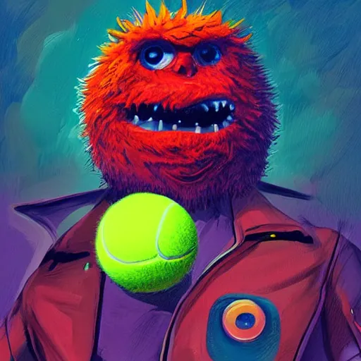 Image similar to a tennis ball monsters, falcon, colorful, digital art, fantasy, magic, trending on artstation, ultra detailed, professional illustration by Basil Gogos