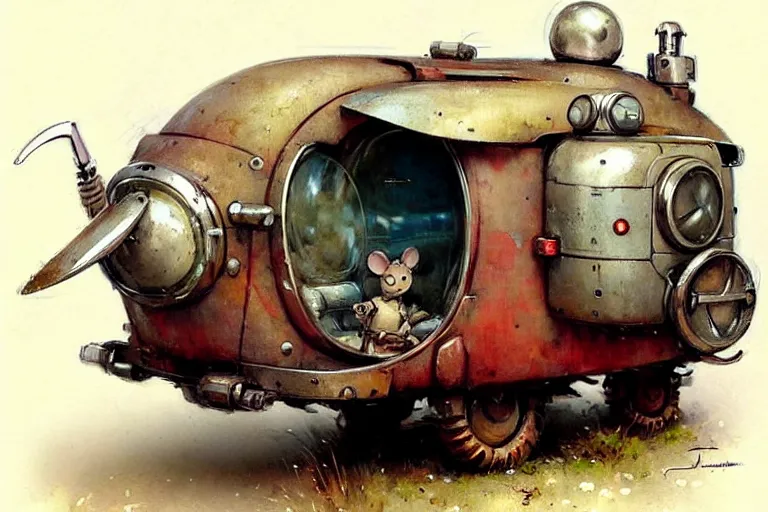 Prompt: adventurer ( ( ( ( ( 1 9 5 0 s retro future robot android rat house wagon. muted colors. ) ) ) ) ) by jean baptiste monge!!!!!!!!!!!!!!!!!!!!!!!!! chrome red
