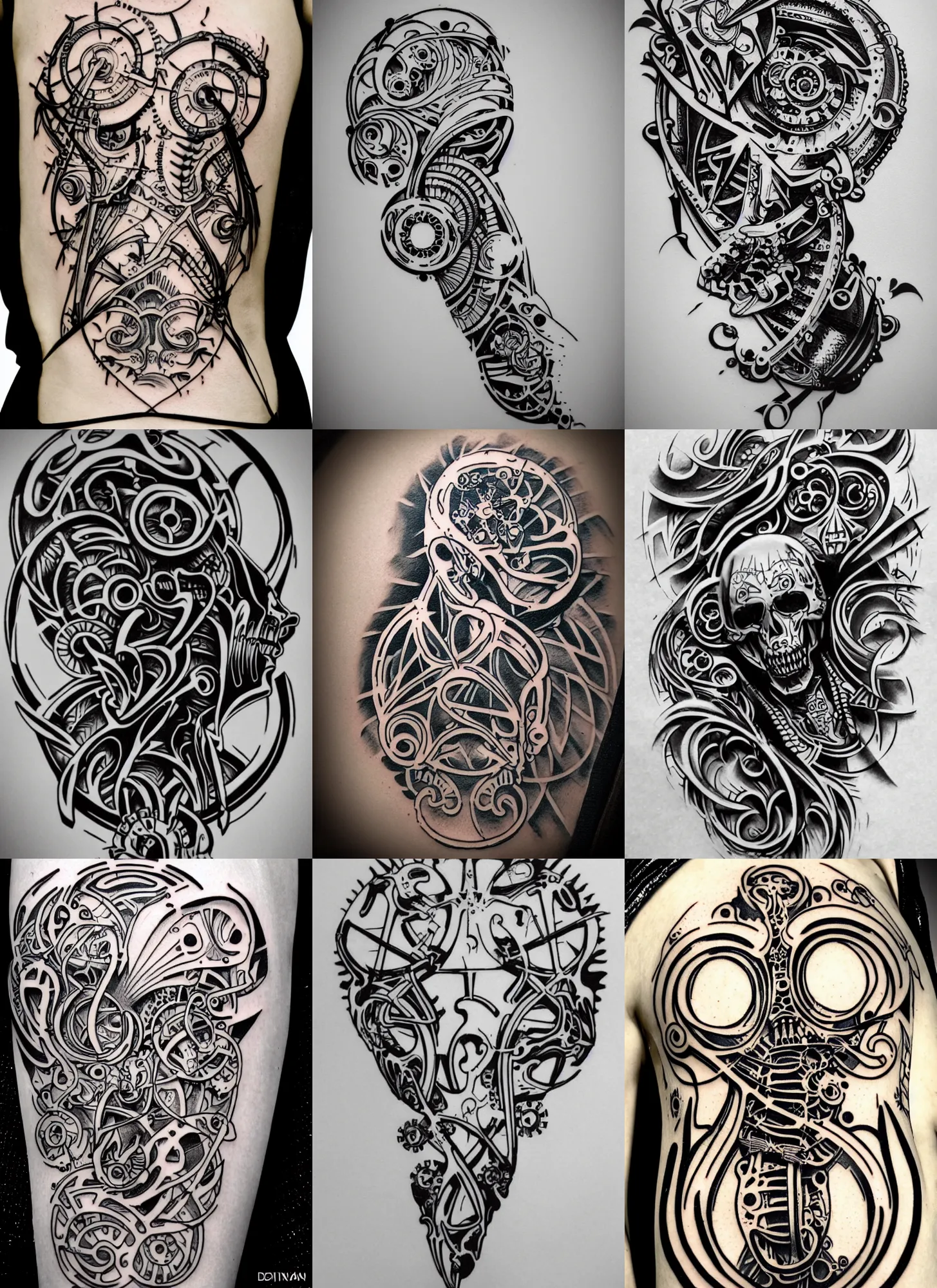 Tattoo Design Stencil biomechanical