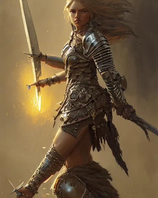 Image similar to a fierce warrior princess in full armor, fantasy character portrait, ultra realistic, concept art, intricate details, highly detailed by greg rutkowski, gaston bussiere, craig mullins, simon bisley