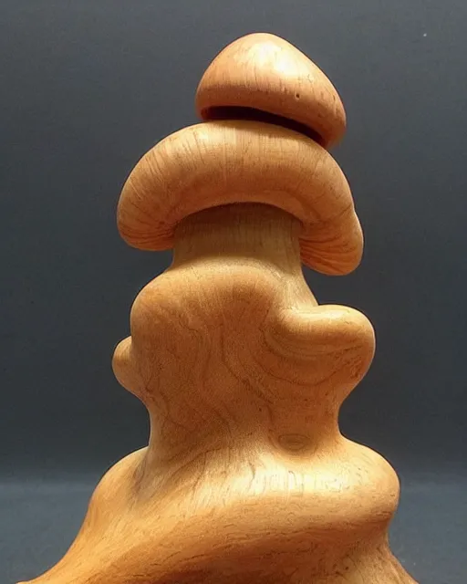 Image similar to wooden carving statue of a mushroom cloud, product picture, ebay listing thumbnail