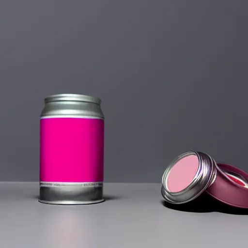 Image similar to can of paint, minimal, modern, solid colors, pink