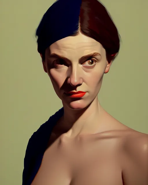 Image similar to portrait of a woman with a woman, clemente, francescomau wilson, edward hopper and james gilleard filonov, beautiful face, octane rendering